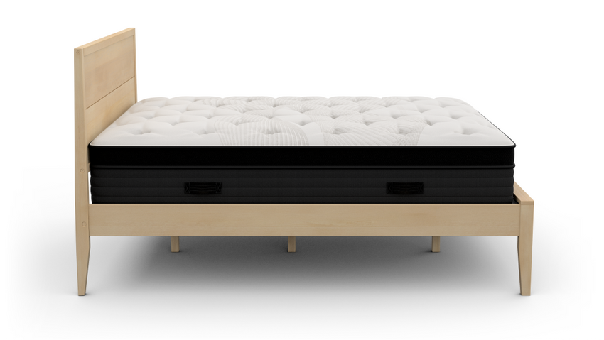 Nolah mattress on the Estes wood bed frame with headboard