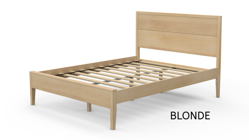 Estes Bed Frame in Pecan with a Nolah mattress