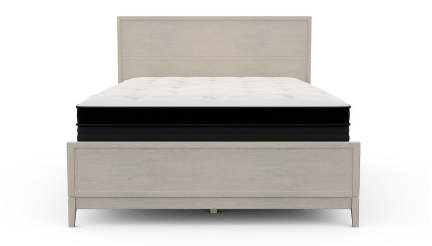 Nolah Mattress on the Mesa Bed Frame in Fieldstone